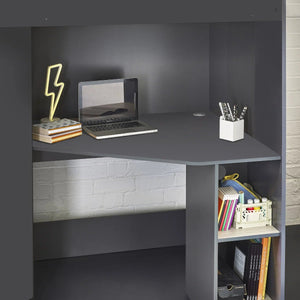 Hercules High Sleeper Bed with Integrated Wardrobe, Shelving & Glow-in-the-Dark Steps - Sleek Furniture