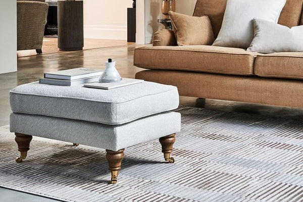 Bluebell chenille fabric footstool for living room