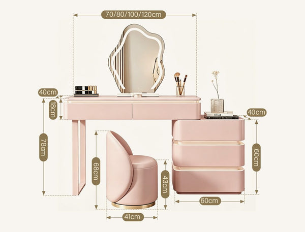 Rosalind Pink Vanity Desk