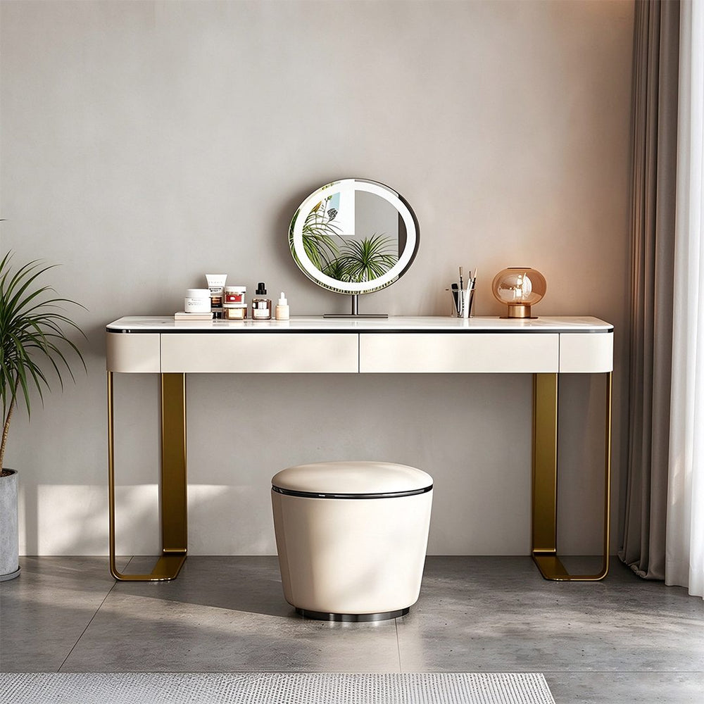 Hamlin Dressing Table with Mirror, Sintered Stone