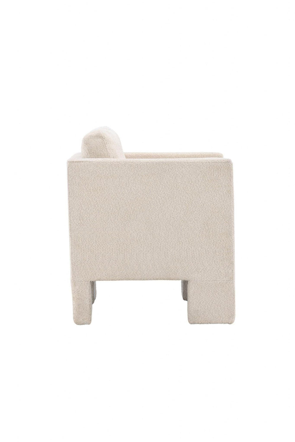 Ragusa White Armchair | Bouclé Upholstery with Nordic Design & Removable Cushions