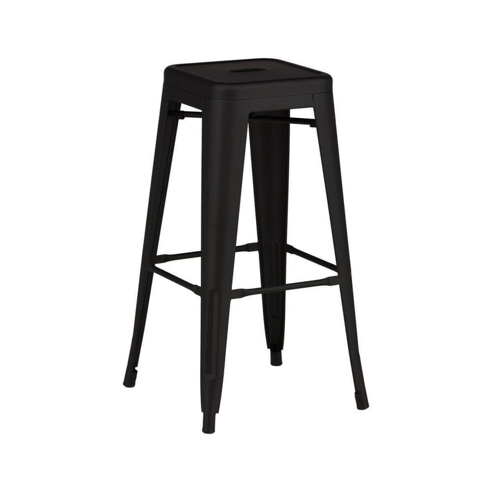 Tempe Bar Chair Set of 4 – Matte Black Steel – Modern Industrial High Stools for Kitchen & Dining