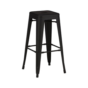 Tempe Bar Chair Set of 4 – Matte Black Steel – Modern Industrial High Stools for Kitchen & Dining