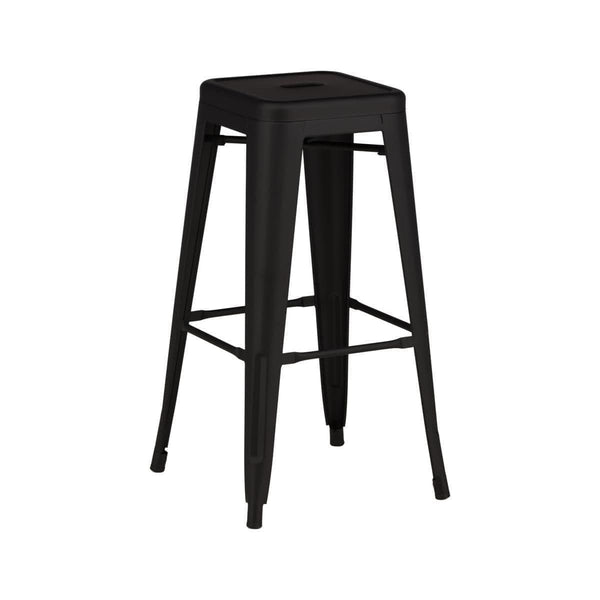 Tempe Bar Chair Set of 4 – Matte Black Steel – Modern Industrial High Stools for Kitchen & Dining