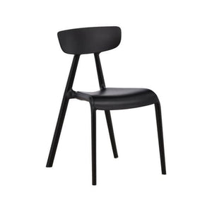 Ursholmen Dining Chair Set of 2 – Black Plastic – Scandinavian Modern Design