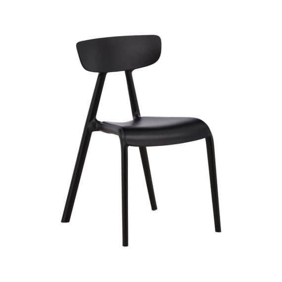 Ursholmen Dining Chair Set of 2 – Black Plastic – Scandinavian Modern Design