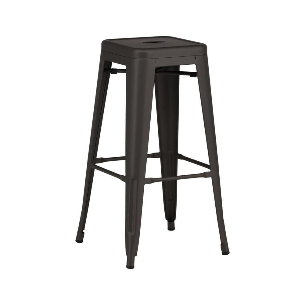 Tempe Bar Chair Set of 4 – Dark Grey Steel – Modern Industrial Design – High Kitchen Stools