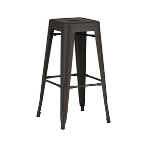 Tempe Bar Chair Set of 4 – Dark Grey Steel – Modern Industrial Design – High Kitchen Stools
