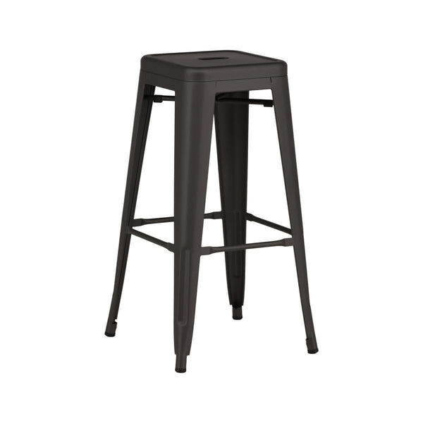 Tempe Bar Chair Set of 4 – Dark Grey Steel – Modern Industrial Design – High Kitchen Stools