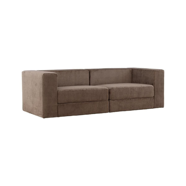 Lumi 3-Seater Sofa – Brown Linen Look Fabric – Modern Minimalist Design – Mmilo