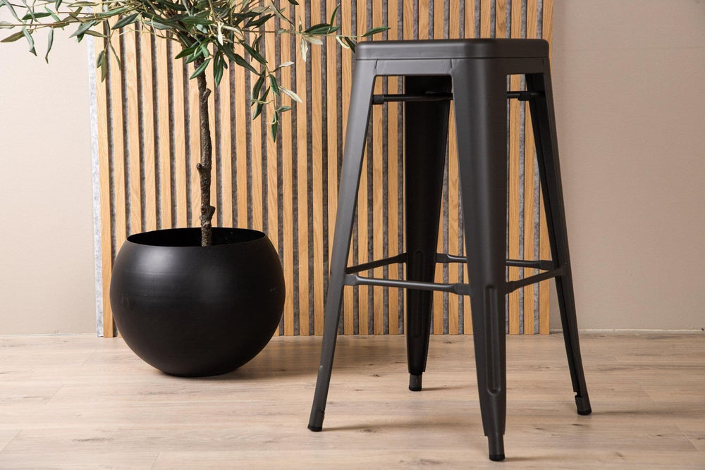 Tempe Bar Chair Set of 4 – Dark Grey Steel – Modern Industrial Design – High Kitchen Stools