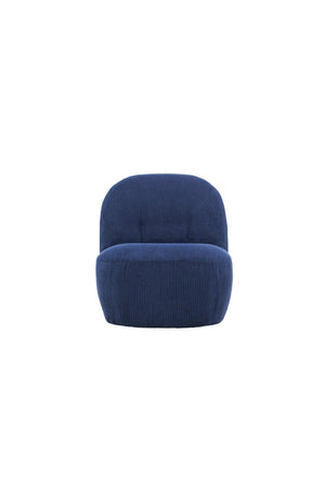 Mahla Lounge Chair – Navy Blue Corduroy – Modern Accent Chair with Sculpted Base – Mmilo