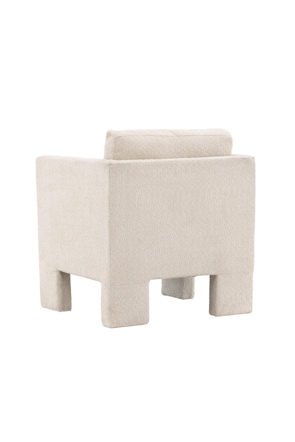 Ragusa White Armchair | Bouclé Upholstery with Nordic Design & Removable Cushions