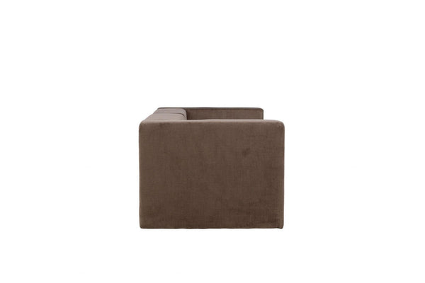 Lumi 3-Seater Sofa – Brown Linen Look Fabric – Modern Minimalist Design – Mmilo