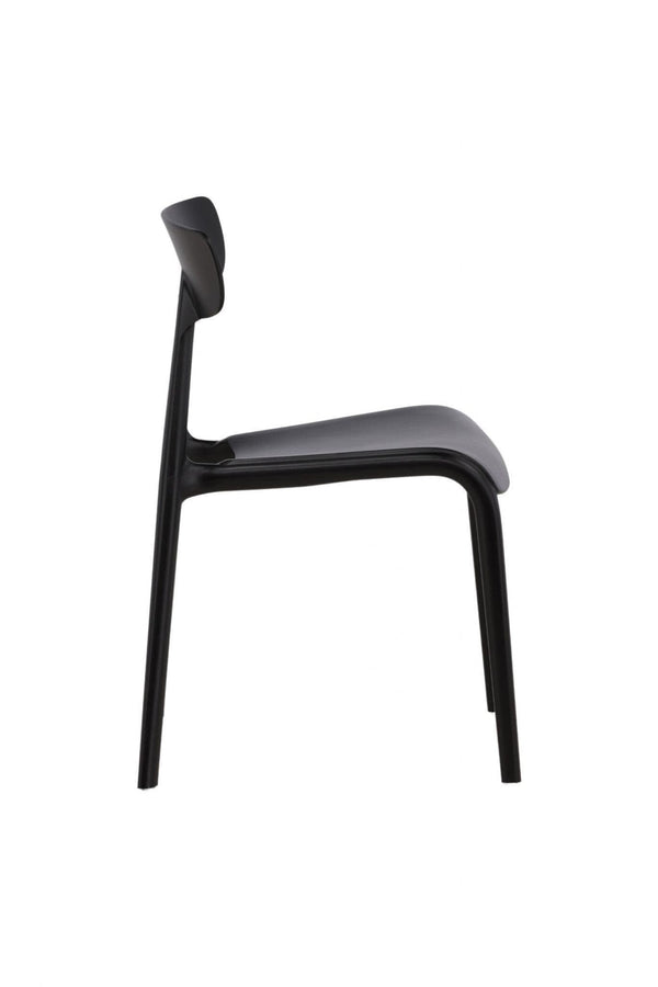 Ursholmen Dining Chair Set of 2 – Black Plastic – Scandinavian Modern Design