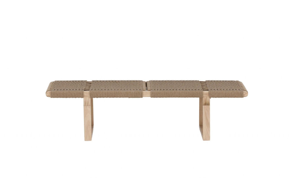 Ängön Light Natural Bench | Rope Seat with Nordic Steel Frame