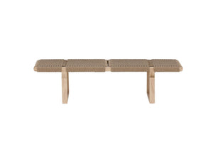 Ängön Light Natural Bench | Rope Seat with Nordic Steel Frame