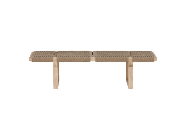 Ängön Light Natural Bench | Rope Seat with Nordic Steel Frame