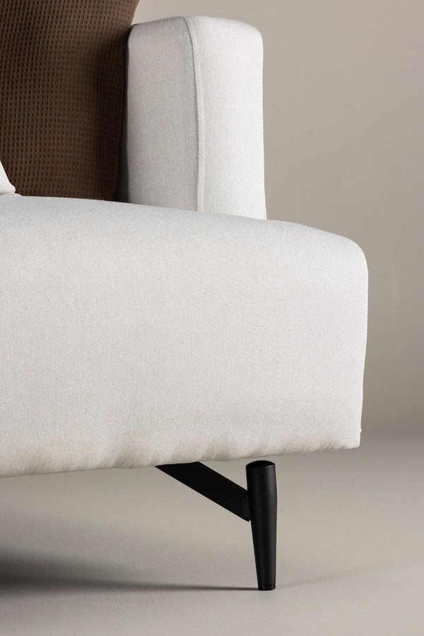 Sofia Beige Armchair | Linen-Blend Upholstery with Nordic Design & Metal Legs