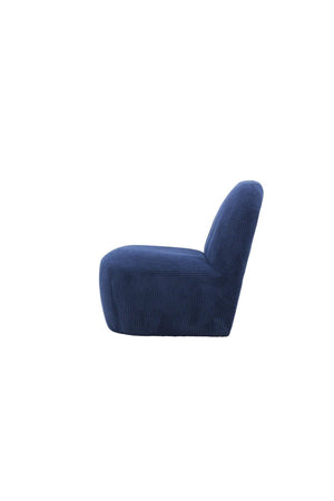 Mahla Lounge Chair – Navy Blue Corduroy – Modern Accent Chair with Sculpted Base – Mmilo
