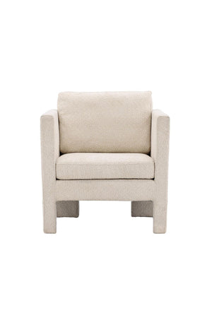 Ragusa White Armchair | Bouclé Upholstery with Nordic Design & Removable Cushions
