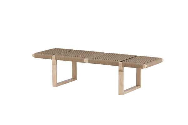 Ängön Light Natural Bench | Rope Seat with Nordic Steel Frame