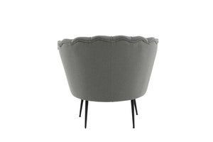 Calais Grey Armchair | Polyester Upholstery with Modern Folded Back & Metal Legs