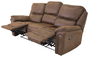 Saranda 3-Seater Recliner Sofa – Brown Microfiber – Adjustable Outer Seats – Mmilo