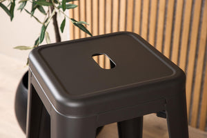 Tempe Bar Chair Set of 4 – Dark Grey Steel – Modern Industrial Design – High Kitchen Stools