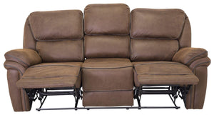 Saranda 3-Seater Recliner Sofa – Brown Microfiber – Adjustable Outer Seats – Mmilo