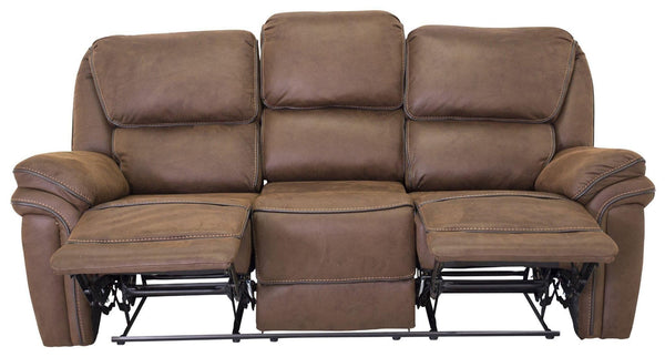 Saranda 3-Seater Recliner Sofa – Brown Microfiber – Adjustable Outer Seats – Mmilo