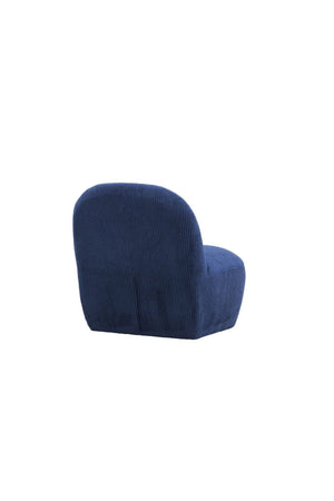 Mahla Lounge Chair – Navy Blue Corduroy – Modern Accent Chair with Sculpted Base – Mmilo