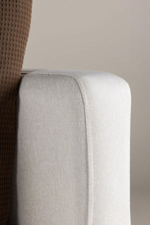 Sofia Beige Armchair | Linen-Blend Upholstery with Nordic Design & Metal Legs