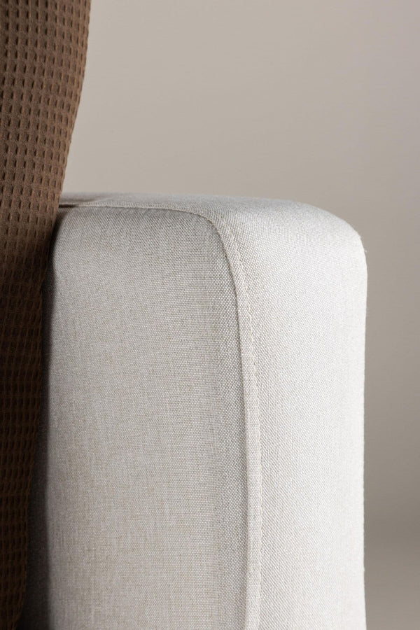 Sofia Beige Armchair | Linen-Blend Upholstery with Nordic Design & Metal Legs