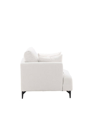 Sofia Beige Armchair | Linen-Blend Upholstery with Nordic Design & Metal Legs