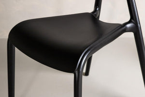 Ursholmen Dining Chair Set of 2 – Black Plastic – Scandinavian Modern Design