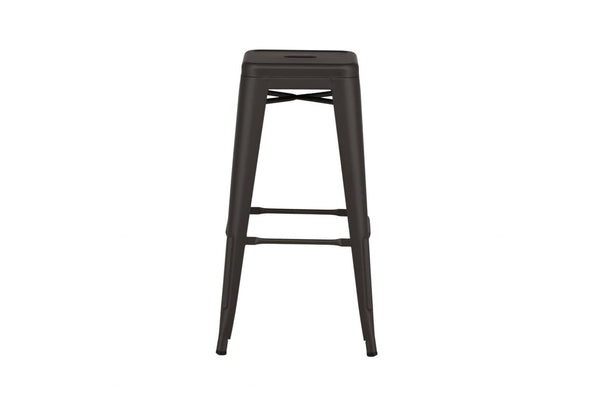 Tempe Bar Chair Set of 4 – Dark Grey Steel – Modern Industrial Design – High Kitchen Stools