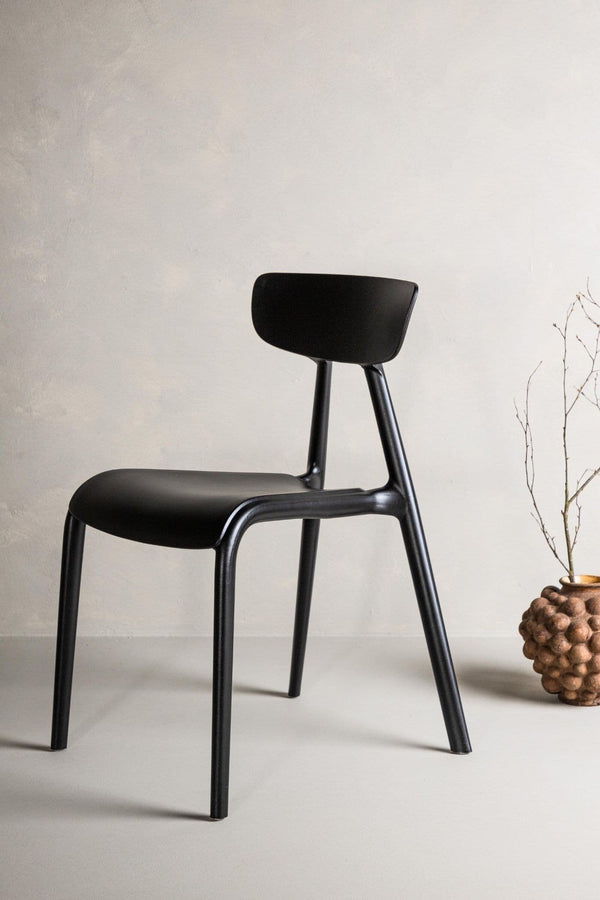 Ursholmen Dining Chair Set of 2 – Black Plastic – Scandinavian Modern Design