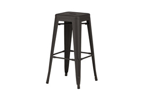 Tempe Bar Chair Set of 4 – Dark Grey Steel – Modern Industrial Design – High Kitchen Stools