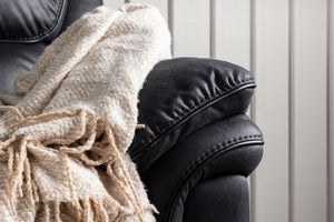 Saranda 3-Seater Recliner Sofa – Black Microfiber – Adjustable Outer Seats – Mmilo