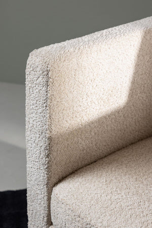 Ragusa White Armchair | Bouclé Upholstery with Nordic Design & Removable Cushions