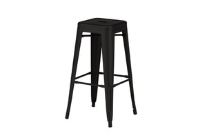 Tempe Bar Chair Set of 4 – Matte Black Steel – Modern Industrial High Stools for Kitchen & Dining