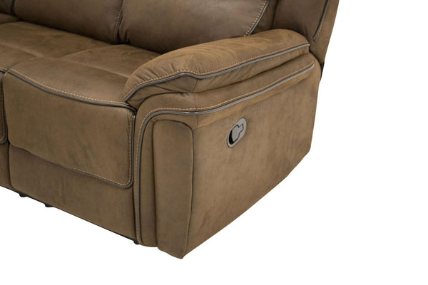 Saranda 3-Seater Recliner Sofa – Brown Microfiber – Adjustable Outer Seats – Mmilo