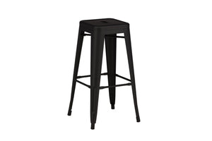 Tempe Bar Chair Set of 4 – Matte Black Steel – Modern Industrial High Stools for Kitchen & Dining