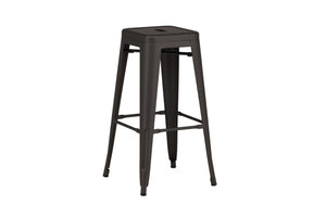 Tempe Bar Chair Set of 4 – Dark Grey Steel – Modern Industrial Design – High Kitchen Stools