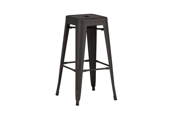 Tempe Bar Chair Set of 4 – Dark Grey Steel – Modern Industrial Design – High Kitchen Stools