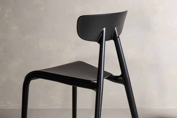 Ursholmen Dining Chair Set of 2 – Black Plastic – Scandinavian Modern Design