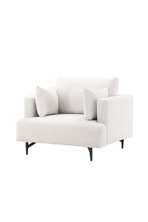 Sofia Beige Armchair | Linen-Blend Upholstery with Nordic Design & Metal Legs