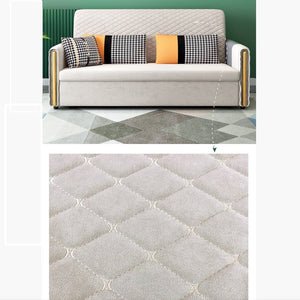 Imelde Two Seater Sofa Bed – Convertible Linen-Look Pull Out Sofa Bed Couch with Metal Frame, Space Saving Sleeper Sofa for Living Room, Guest Room & Small Spaces (Green, Grey, Orange) - Sleek Furniture