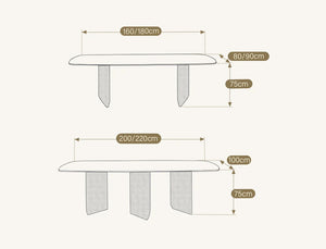 Boston Sintered Stone Dining Table – Modern Rectangle Dining Table with Metal Base, Luxury Contemporary Dining Table for Home & Dining Room